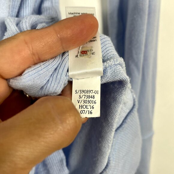 Athleta Studio Side Slit CYA Long Sleeve Sweatshirt Pure Blue XS #1186 - Picture 12 of 15